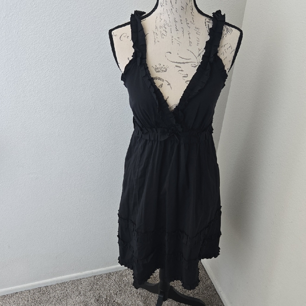 Elegant Black Ruffled Dress